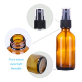 LUFEVRM 60ml Amber Glass Spray Bottles,Empty Small Refillable Reusable Travel Fine Mist Spray Bottles for Hair,Cleaning,Aromatherapy and Essential Oil with Extra Mist Sprayer(2 Pack)