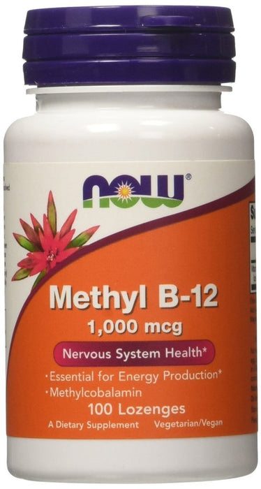 Methyl B-12, 1000mcg, 100 LOZ by Now Foods (Pack of 2)