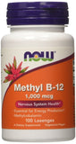 Methyl B-12, 1000mcg, 100 LOZ by Now Foods (Pack of 2)
