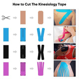 PTmehuu Kinesiology Tape Extra Wide 2 inch 4 inch x 16.4 feet Roll Waterproof Latex Free Athletic for Pain Relief, Muscle Support, Recovery