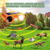 4 PCS Ultrasonic Animal Repellent Outdoor, Solar Animal Repeller with Motion Detection Cat Rabbit Repellent Deer Repellent Devices Waterproof Raccoon Dog Skunk Repellent Deterrent for Yard Garden Farm