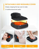 Muzcody Upgrade 2-in-1 Foot and Back Massager with Heat, Foot Massager Machine with Adjustable Kneading and Heating Levels, 15/30/45 Mins Auto Shut-off Foot Warmer, Heating Pad for Multiple Areas Use.