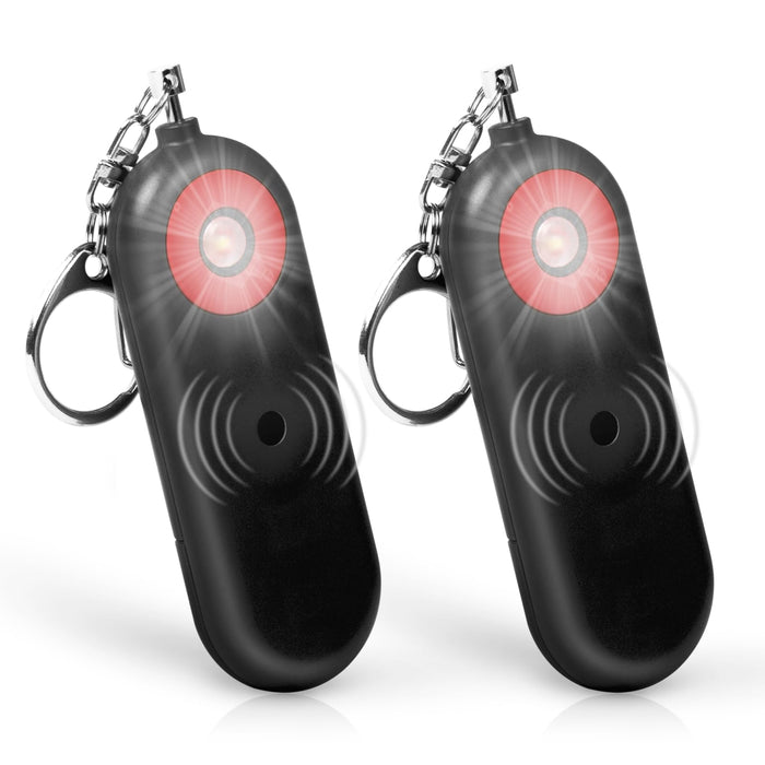 MtMinn Personal Safety Alarm for Women - 2 Pack 130dB Self Defense Keychains Siren Whistle, Replaceable Battery with LED Strobe Light - Emergency Security Safe Protection Devices for Kids Elderly