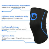 Nvorliy Knee Compression Brace Support for Swimming, Aquatic, Sailing, Scuba Diving, Surfing, Paddle Boarding, Kayaking, Water Sports or Injury Recovery - Water Resistant Sleeve, Fit Women & Men (S)