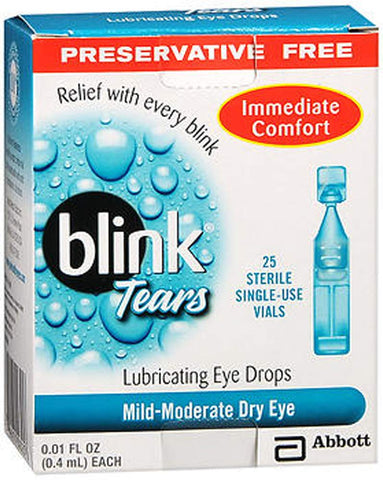 Blink Tears Lubricating Eye Drops Mild-Moderate Dry Eye, 25 Pk - 0.01 oz, Pack of 2