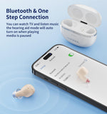 COQOOL Hearing Aids with Bluetooth, Rechargeable Hearing Aids for Seniors with Noise Cancelling, 16-Channels Invisible in-Ear Hearing Assist Devices with Fast Charging Case