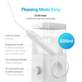 AquaSonic Aqua Flosser PRO | Professional Water Flosser with Large Capacity Reservoir | Oral Irrigator w/ 2 Modes, 10 Levels of Water Pressure, 4 Included Tips | Sleek & Compact | Dentist Recommended