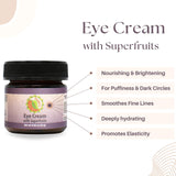 Taspen's Organics Hydrating Eye Cream with Super Fruits- for Dark Circles, Puffiness & Fine Lines - Brightening & Firming - Cruelty-Free