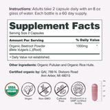 Sur Organic Beet Root Capsules 1000mg - Supports Healthy Circulation and Increased Energy - Nitric Oxide Superfood (120 Capsules)
