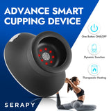 serapy Smart Cupping Device for Pain Relief, Portable Electric Cupping Therapy Massager for Aches and Muscle Soreness, Boost Circulation, Dynamic Sunction, Black