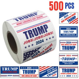 1000Pcs Trump 2024 Stickers - Trump 2024 Flag Stickers, Take America Back, 2024 Presidential Election Stickers, Trump Bumper Sticker, Trump Merchandise, 500pcs/roll, Total 1000pcs