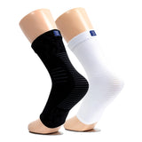 NanoSocks Compression Socks for Women & Men (1 Pair) - BEST Ankle Brace Support Sleeve for Neuropathy, Plantar Fasciitis, Diabetic Foot Nerve Pain Relief - Toeless (Large, White)
