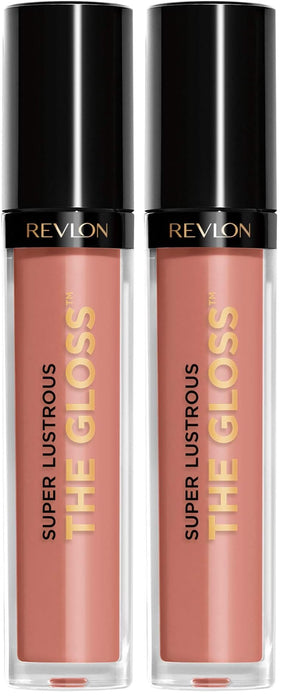 REVLON Super Lustrous Lip Gloss,Non-Sticky,Hydrating,High Shine Finish,215 Super Natural,0.13 oz,(Pack of 2)
