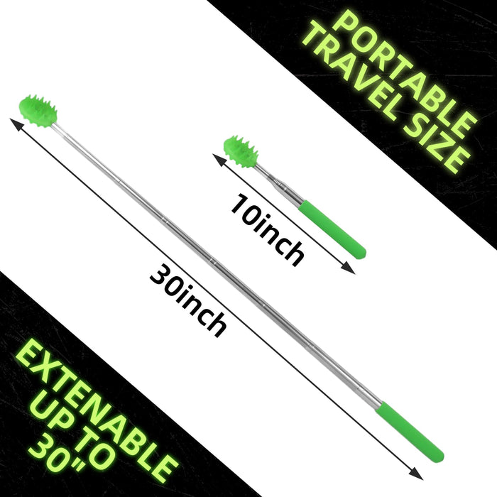 TUKUOS Telescoping Back Scratcher with 3Pcs Detachable Scratching Heads, Back Scratcher for Men/Women,Dual Sides Scratcher/Metal Paw/Rake Scratcher Fathers Day Dad Gifts for Men Husband - Glow