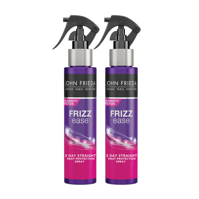 John Frieda Frizz Ease 3 Day Straight Heat Protection Spray, Keratin Infused Straightening Spray, Anti Frizz Heat Protectant for Curly Hair, 3.5 Ounce (Pack of 2)