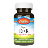 Carlson - Super D3 + K2, 125 mcg (5000 IU) Vitamin D3, 90 mcg Vitamin K2 as MK-7, Bone Support, Calcium Absorption, 90 Vegetarian Capsules