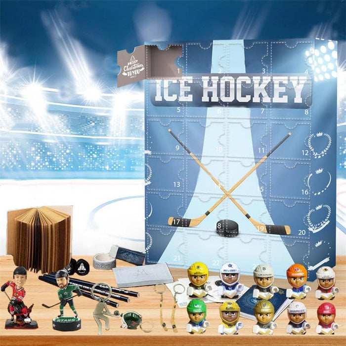 Hockey Advent Calendar 2024- The One With 24 Little Doors, Holiday Gift 24 Day Countdown,Ice Ball Decoration Miniature Keepsake for Home Classroom Christmas Decoration