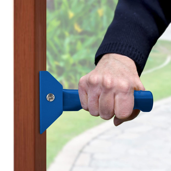 iGuerburn Doorway Flip Assist Handle, Door Assistant Support Grip Handle, Doorway Stair Assist Grab Bar for Elderly or People Who with Balance Issues - Supports Up to 300 Pounds (Blue)