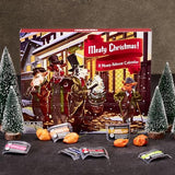 Man Crates Jerky Advent Calendar Featuring "Cow Caroler" Artwork – Includes 25 Festive Flavors of Beef Jerky – Delicious Flavors Like Orange Habanero, Rootbeer and More