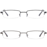 DOUBLETAKE Reading Glasses - 2 Pairs Compact Case Semi Rimless Readers