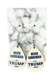 Trump Earrings - Never Surrender President Trump Earrings for Women