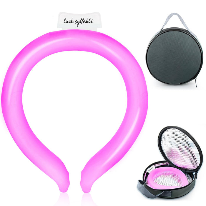 Neck Cooling Tube with Cold Insulated Bag, Reusable Wearable Neck Cooler Ring, Cooling Neck Wraps for Summer Heat Outdoor Indoor