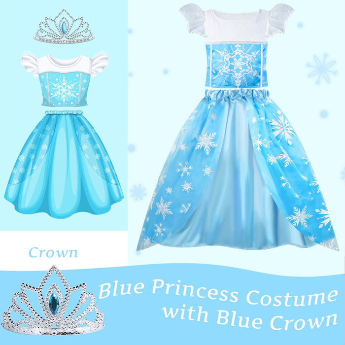 Meland Princess Dress Up - Princess Dress for Girls with Princess Toys, Christmas Birthday Gift for Toddler Girls Age 3-8