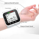 Wrist Blood Pressure Monitor Automatic Large LCD Display Adjustable Wrist Cuff Automatic Dual 99 Reading Memory Automatic Digital BP Machine for Home Use