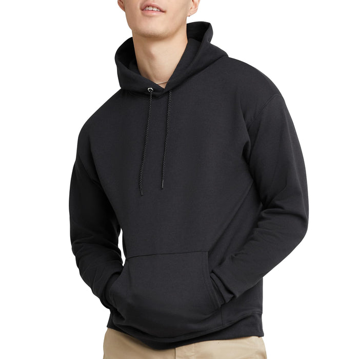 Hanes Men's Pullover EcoSmart Hooded Sweatshirt, Black, X-Large