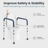 PELEGON Toilet Safety Rails (350 lb) - Adjustable Toilet Safety Frame & Rails, Toilet Safety Rail for Elderly Adults, Toilet Handles for Seniors, Toilet Bars for Elderly, Disabled & Handicap