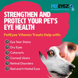 PetEyez Tear Stain Remover Vitamin Treats for Dogs - Support Eye Health & Reduce Itching & Tear Stain Buildup - 100% Natural Dog Treats w/Superfoods, Antioxidants & Nutrients - Chicken Flavor - 1oz