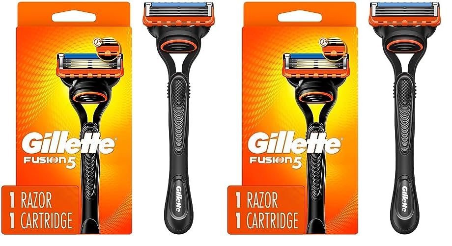 Gillette Fusion5 Men’s Razor Handle + 1 Blade Refill (Pack of 2)