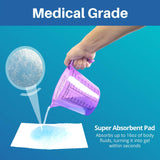 SaniCare Super Absorbent Pads for Commode Liners – Pack of 50 Medical Grade Pads – Use in Standard Bedside Commode and Bedpan Liners – Odor-Free – No Leaks – Never Clean a Commode Again – by Cleanis