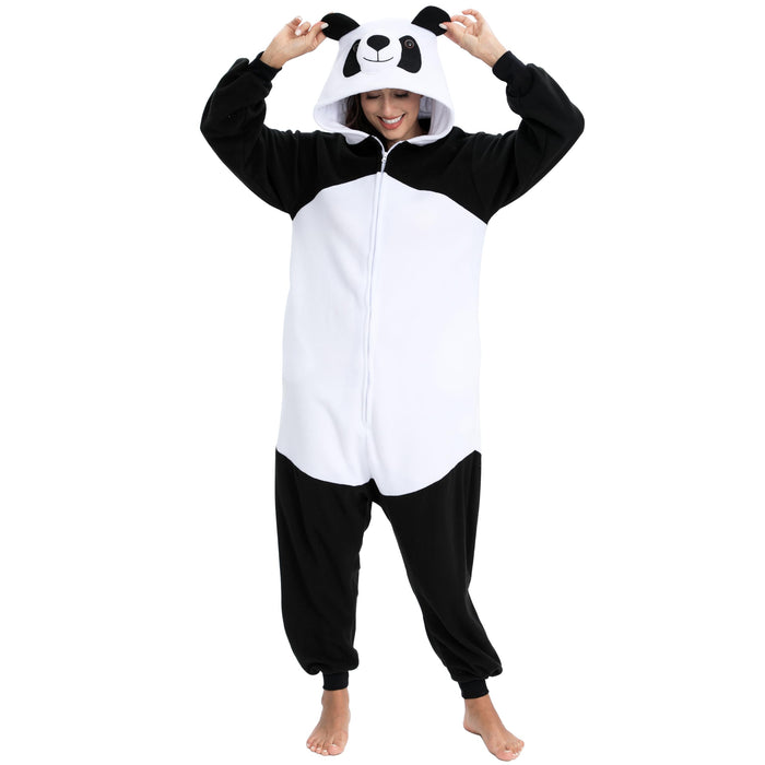 NAITOKE Adult Animal Onesie Halloween Costume Cosplay One-Piece Pajamas Women Man Teens Black