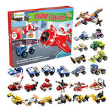 D-FantiX Christmas Advent Calendar 2024, Kids Building Toys Advent Calendar Countdown to Christmas with Vehicles Pull Back Cars Construction Toys 24 Days Count Down Gift for Toddler Boys Girls