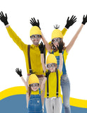 Hizhogqul Halloween Adult Costume Accessories with Hat Goggles Gloves Funny Costume Cosplay (6PCS), Yellow