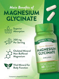 Magnesium Glycinate Capsules | 200mg | 60 Count | Chelated Superior Absorption Formula | Non-GMO & Gluten Free Supplement | by Nature's Truth (Pack of 2)