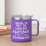 NOWWISH Inspirational Gift for Women - You're Awesome Coffee Mug - Christmas, Birthday Gifts for Women Mom Wife Friend Sister Grandma with Funny Present - 14Oz Purple