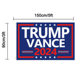 WENWELL Donald Trump and JD Vance 2024 Flags 3x5 Ft,Make America Great Again Trump Vance '24 Presidential Campaign Banners flag for car Boat Outdoor,2-Pack,1 Blue & 1 Black Flag with 2 Brass Grommets Each