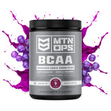 MTN OPS BCAA 2:1:1 Amino Acids Supplement Powder for Rapid Muscle Recovery & Repair with Zero Sugar & Gluten Free (30-Serving Tub, Grape)