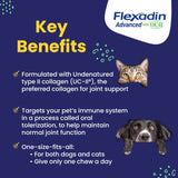 Vetoquinol Flexadin Advanced Dog Hip and Joint Supplement with UC-II Collagen, One Chew a Day Hip and Joint Support Chew for Dogs and Cats, Clinically Proven Vet-Approved Formula, 60 Chews