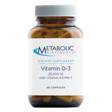 Metabolic Maintenance Vitamin D-3, 25,000 IU - Vitamin D Supplement with Vitamin K2 to Support Bone Health & Density - Contains Vitamin K2 MK-7 (60 Capsules)