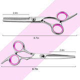 Hair Cutting Scissors Thinning Shears- Fcysy Professional Barber Sharp Hair Scissors Hairdressing Shears Kit with Haircut Accessories in Leather Case for Cutting Styling Hair for Women Men Pet