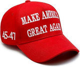 Trump 2024 45-47 Make America Great Again MAGA Hat Donald Trump Slogan with USA Flag Embroidered Adjustable Baseball Cap Black