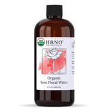 HBNO Organic Rose Water for Face (16 Fl Oz) - USDA Certified Rose Water for Face - Pure Rose Water for Hair & Body - Rosewater for Skincare, Haircare - Rose Water for Cleansing