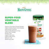 MacroLife Naturals MacroCoco Greens Chocolate Superfood Powder for Kids Raw Fruits Veggies Probiotics & Digestive Enzymes, Immunity Energy, Non-GMO, Vegan, Gluten, Dairy Free - 7oz (32 Servings)