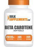 BulkSupplements.com Beta Carotene 25000 IU Softgels - Vitamin A Supplement, Beta Carotene Supplements, Beta Carotene Pills - Gluten Free, 1 Beta Carotene Softgel per Serving, 365 Softgels