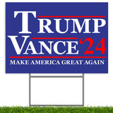 Signbeats Trump JD Vance 2024 Make America Great Again Yard Sign, Blue,12"x17.5" - Double-Sided Corrugated Plastic Lawn Sign with H Stake