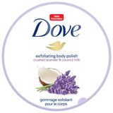 Dove Exfoliating Body Polish Body Scrub Crushed Lavender & Coconut Milk 10.5 oz