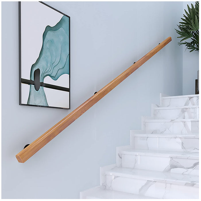 Wooden Handrails, 1-20ft Non-Slip Staircase Handrail, for Home Garden Corridor Lofts Kindergarten Guardrail Decking Railings, Wall Mounted Barrier-Free Staircase Grab Bar for Elderly (Size : 5ft)